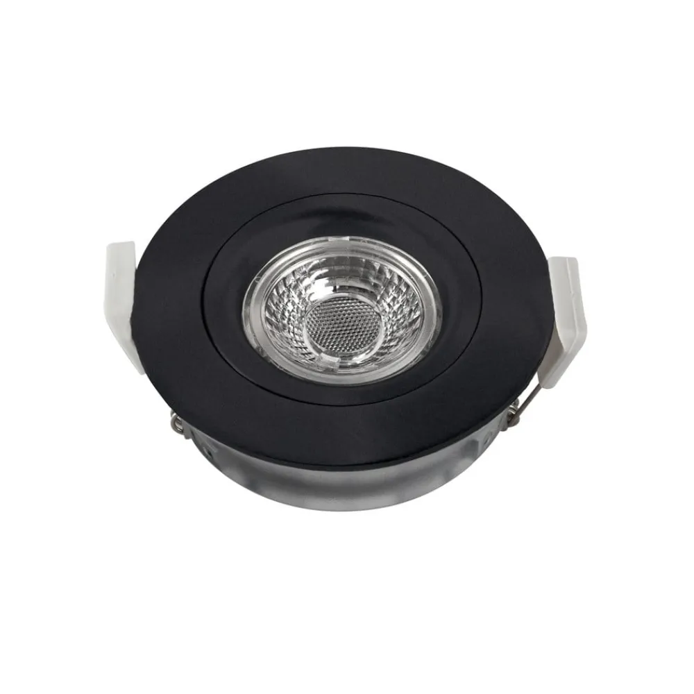 Heitronic Loftlamper|Indbygningsspots > DL6809 LED-downlight, rundt, sort