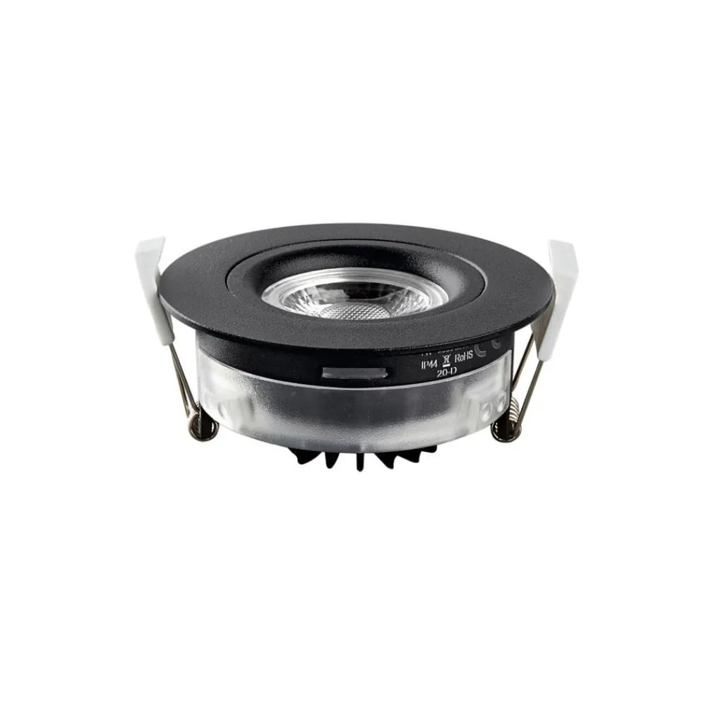 Heitronic Loftlamper|Indbygningsspots > DL6809 LED-downlight, rundt, sort