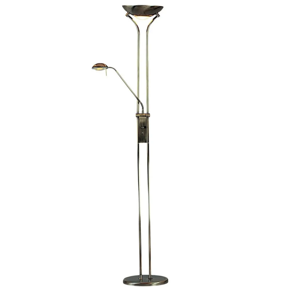 Searchlight Gulvlamper|Gulvlamper > Dæmpbar uplight Jerik, antik messing