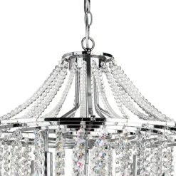 Lysekroner ^ Searchlight Dorchester lysekrone, krystalglas, 5 lyskilder, Ø 64 cm, E14