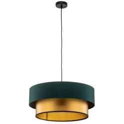 Pendellamper|Pendellamper ^ Maco Design Dorina hængelampe, grøn/guld Ø 50cm