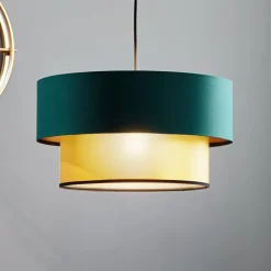 Maco Design Pendellamper|Pendellamper > Dorina hængelampe, grøn/guld Ø 40cm
