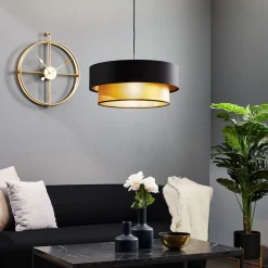 Maco Design Pendellamper > Dorina hængelampe, sort/guld Ø 50cm