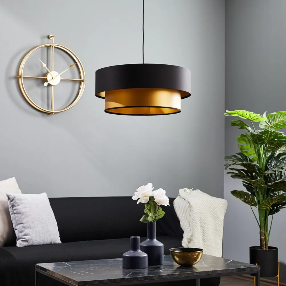 Maco Design Pendellamper > Dorina hængelampe, sort/guld Ø 50cm