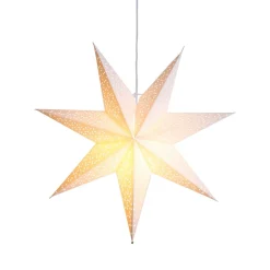 STAR TRADING Dekorationsbelysning|Julepynt > Dot papirstjerne med hulmønster, hvid Ø 54 cm