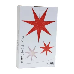 STAR TRADING Dekorationsbelysning|Julepynt > Dot papirstjerne med hulmønster, hvid Ø 54 cm