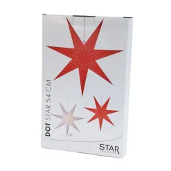 STAR TRADING Dekorationsbelysning|Julepynt > Dot papirstjerne med hulmønster, hvid Ø 54 cm