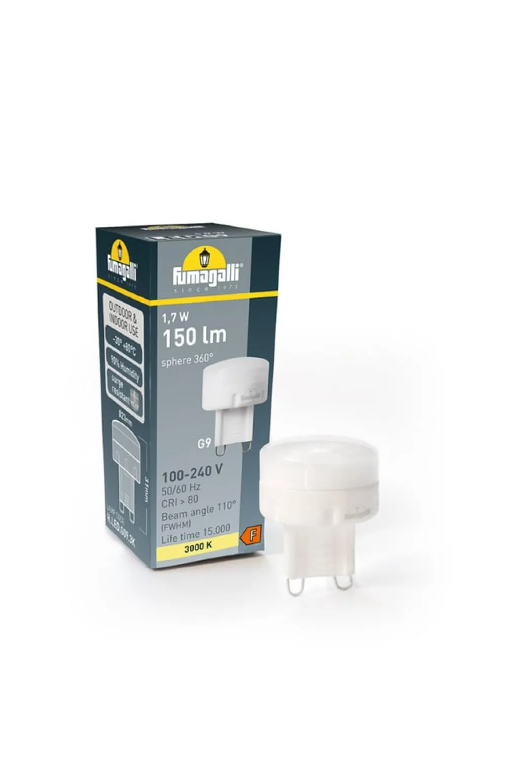 Udendørs Loftlamper ^ Fumagalli Downlight Livia Ø 6 cm sort/frostet kunstharpiks G9 4,000K