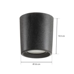 Fumagalli Udendørs Loftlamper > Downlight Livia 9,6 cm sort/frostet kunstharpiks GU10 CCT