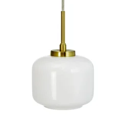 Dyberg Larsen Pendellamper > Arp hængelampe, messingfarvet, glas, Ø 15 cm