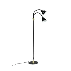 Dyberg Larsen Gulvlamper|Gulvlamper > Gulvlampe Lilje, sort, højde 135 cm, 2 lyskilder.