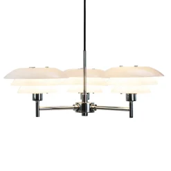 Dyberg Larsen Lysekroner > lysekrone DL20, opal/krom, Ø 50 cm, 3 lyskilder.