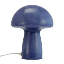 Dyberg Larsen Bordlamper > Mushroom bordlampe, blå, højde 23 cm, glas