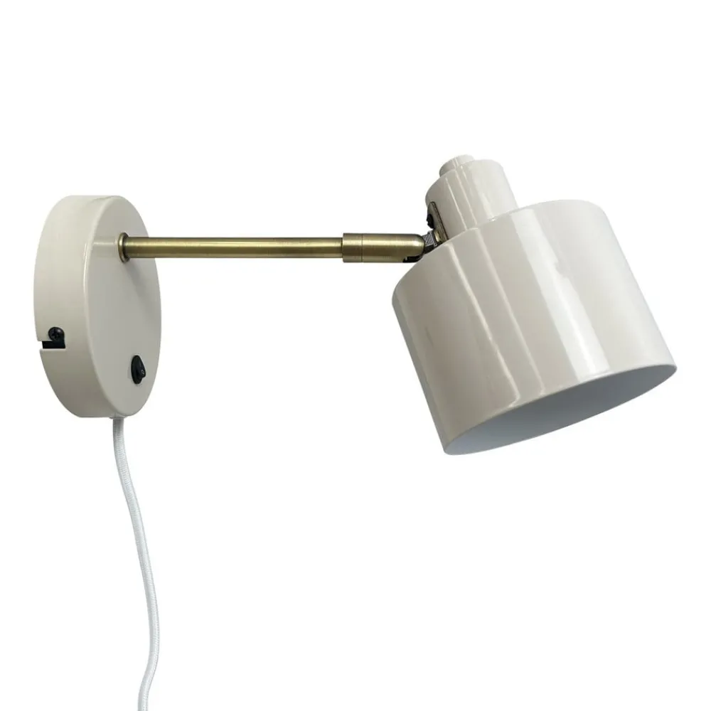 Væglamper|Væglamper ^ Dyberg Larsen Ocean væglampe, beige, Ø 11 cm, metal