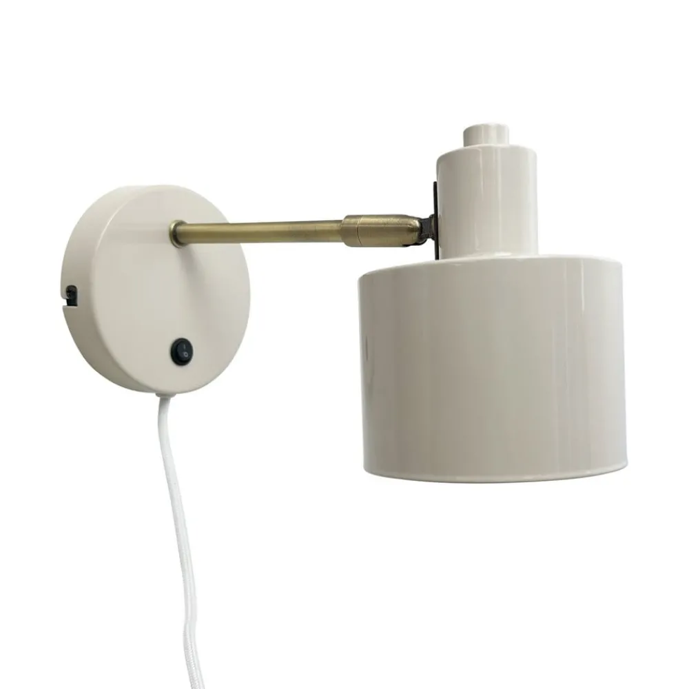 Væglamper|Væglamper ^ Dyberg Larsen Ocean væglampe, beige, Ø 11 cm, metal