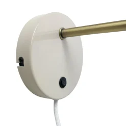 Væglamper|Væglamper ^ Dyberg Larsen Ocean væglampe, beige, Ø 11 cm, metal