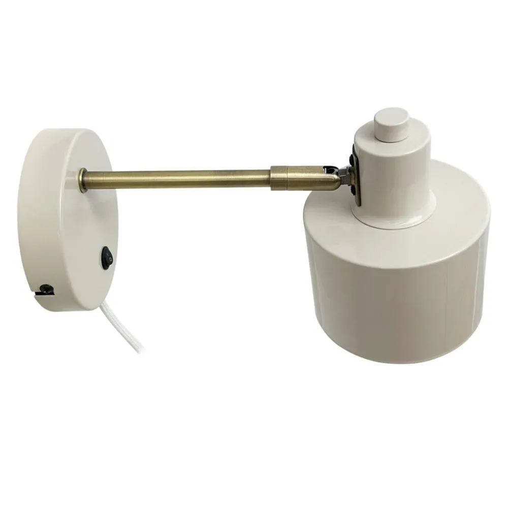 Væglamper|Væglamper ^ Dyberg Larsen Ocean væglampe, beige, Ø 11 cm, metal