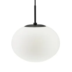 Dyberg Larsen Pendellamper > Princess hængelampe, opal/sort, Ø 28 cm