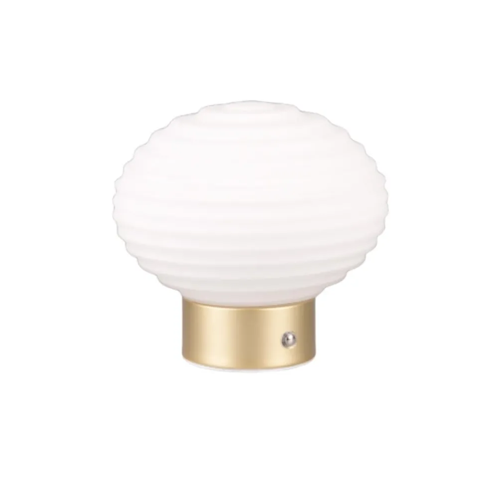 Reality Leuchten Bordlamper > Earl LED genopladelig bordlampe, sort/røget, højde 14,5 cm, glas