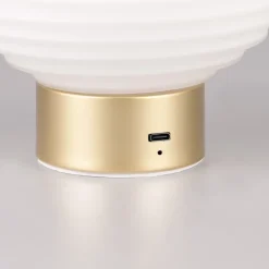 Reality Leuchten Bordlamper > Earl LED genopladelig bordlampe, sort/røget, højde 14,5 cm, glas