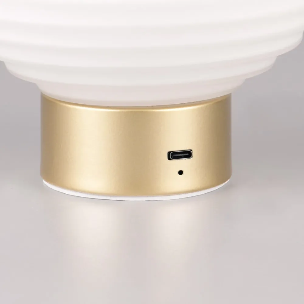 Reality Leuchten Bordlamper > Earl LED genopladelig bordlampe, sort/røget, højde 14,5 cm, glas