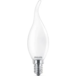 Led Pærer ^ Philips E14 BA35 2,2W LED kertepære vindstød 2.700 K mat