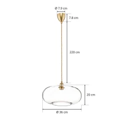 EBB & FLOW Pendellamper > Horizon glas-pendellampe, klar, Ø 36 cm