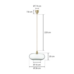 Pendellamper|Pendellamper ^ EBB & FLOW Horizon hængelampe, gul, røg Ø 36cm