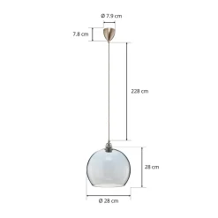 Pendellamper ^ EBB & FLOW Rowan hængelampe blå-sølv Ø 28cm