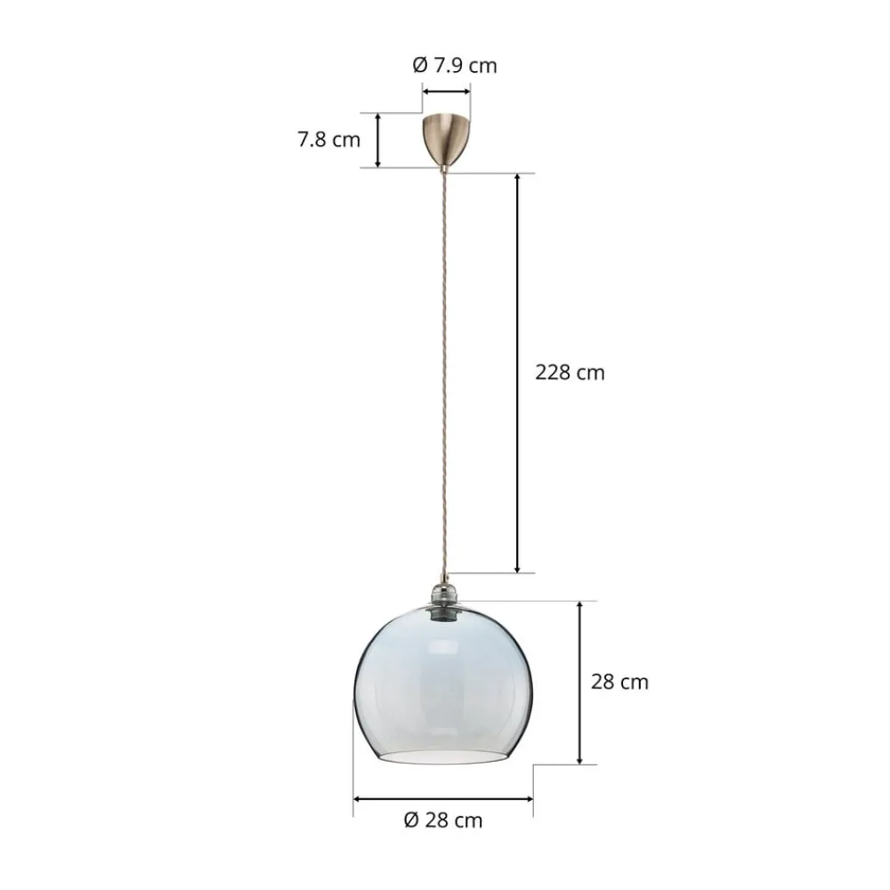 Pendellamper ^ EBB & FLOW Rowan hængelampe blå-sølv Ø 28cm