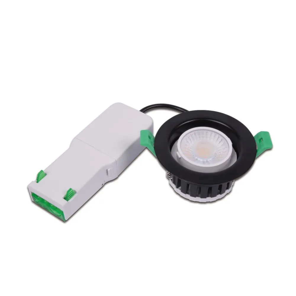 Loftlamper ^ Hera Eco R 68 LED indbygningsspot, hvid, Ø 9 cm, metal, IP65, CCT
