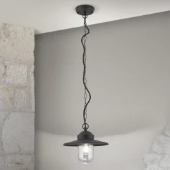 ORION Udendørs Pendellamper > Edward udendørs hængelampe, antracit, Ø 27,5 cm, aluminium