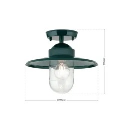 ORION Udendørs Loftlamper > Edward udendørs loftlampe, grøn, Ø 27,5 cm, aluminium/glas