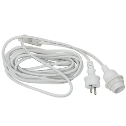 STAR TRADING Elektroniske Materialer > E27-fatning med Ute-kabel, 5 m, hvid