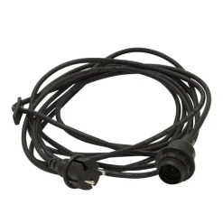 Elektroniske Materialer ^ STAR TRADING E27-fatning med Ute-kabel, 5 m, sort