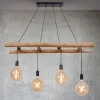 JUST LIGHT. GmbH Pendellamper > Egar Hængelampe i træ, 4 lyskilder