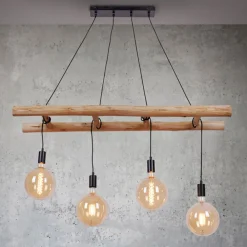 JUST LIGHT. GmbH Pendellamper > Egar Hængelampe i træ, 4 lyskilder