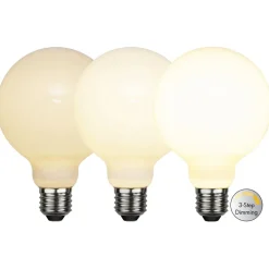Dæmpbar Led-Pære ^ STAR TRADING E27 G95 LED-globepære 7,5 W 3-trins-dæmpning opal