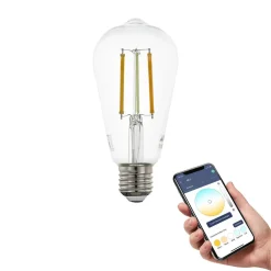 EGLO connect Dæmpbar Led-Pære|Smarte Lyskilder > E27 ST64 lampe 6W 806lm 2200-6500K