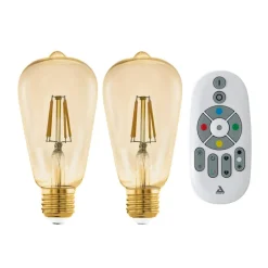 EGLO connect Dæmpbar Led-Pære|Smarte Lyskilder > E27 ST64 lampe 5,5W 500lm 2200K 2stk