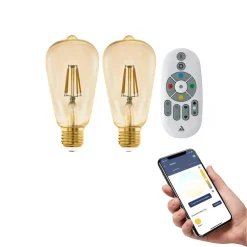 EGLO connect Dæmpbar Led-Pære|Smarte Lyskilder > E27 ST64 lampe 5,5W 500lm 2200K 2stk