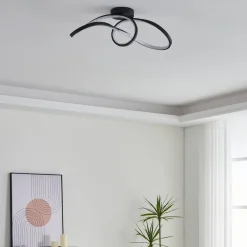 Loftlamper|Loftlamper ^ EGLO connect LED-loftlampe Calarossa-Z, sort, aluminium