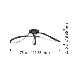 Loftlamper|Loftlamper ^ EGLO connect LED-loftlampe Calarossa-Z, sort, aluminium