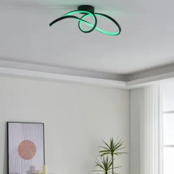 Loftlamper|Loftlamper ^ EGLO connect LED-loftlampe Calarossa-Z, sort, aluminium