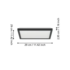 EGLO connect Loftlamper > LED-loftlampe Rovito-Z, sort, 29 x 29 cm