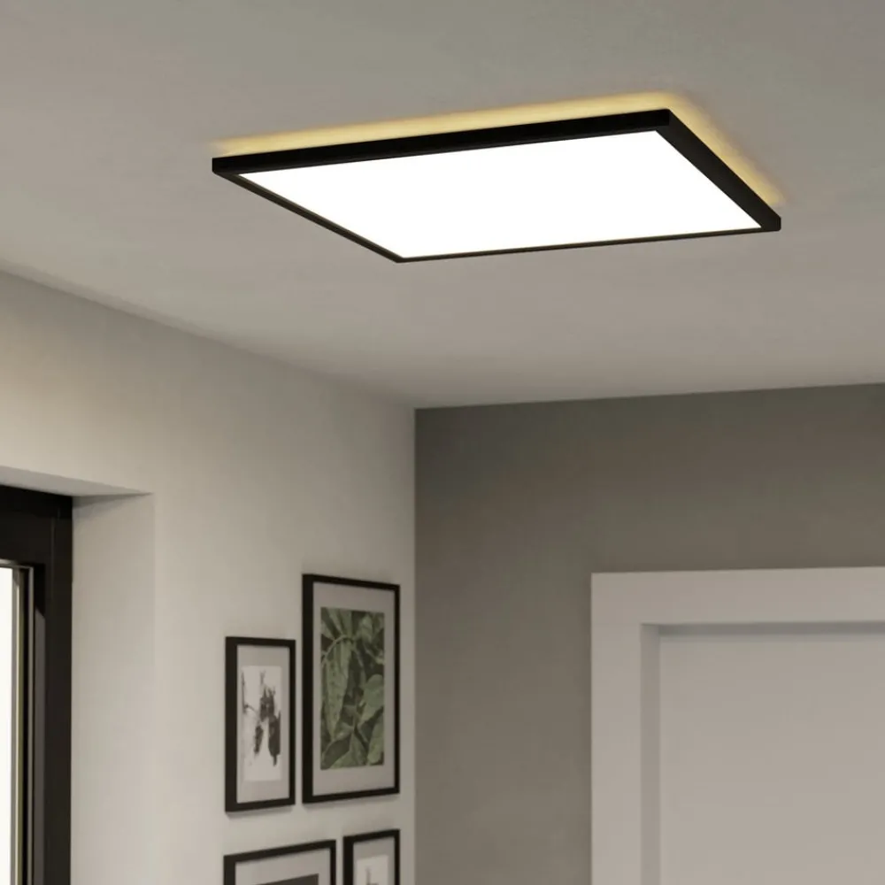 Loftlamper ^ EGLO connect LED-loftlampe Rovito-Z, sort, 50 x 50 cm