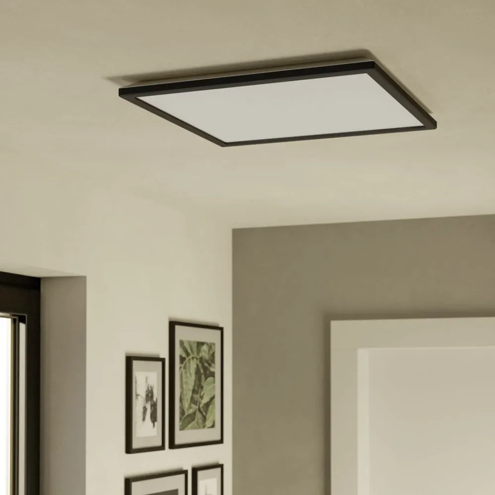 Loftlamper ^ EGLO connect LED-loftlampe Rovito-Z, sort, 50 x 50 cm
