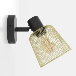 EGLO Væglamper|Væglamper > Coslada vægspot, sort/messing