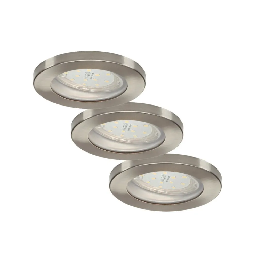 ELC Loftlamper|Spotlights > Delfan LED-indbygningslampe til bad 3 stk sølv