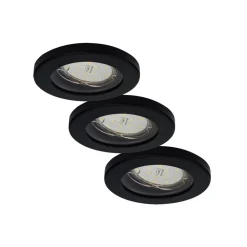 ELC Loftlamper > Delfan LED-indbygningslampe til bad 3 stk sort